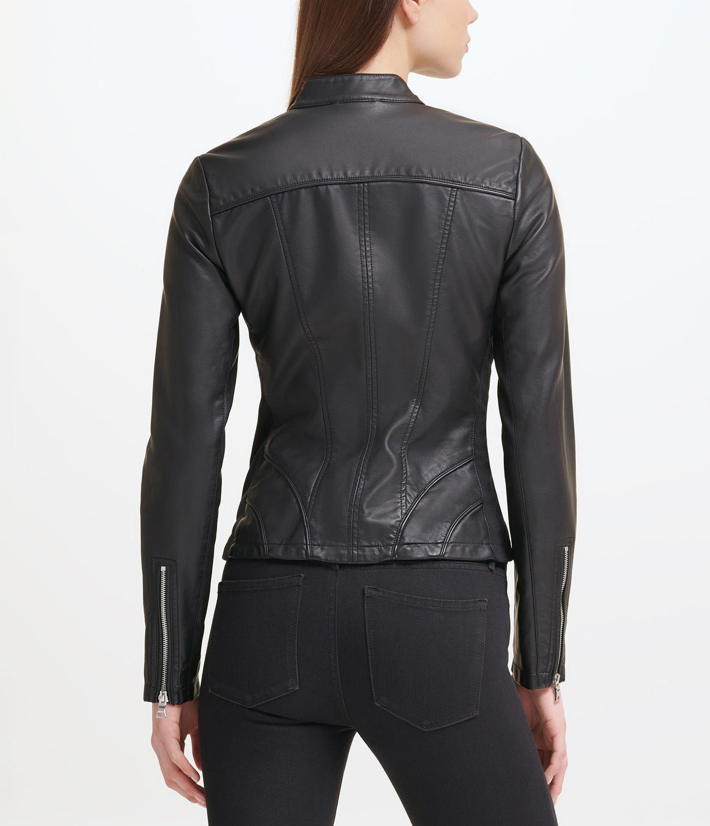 Faux Leather Scuba Jacket