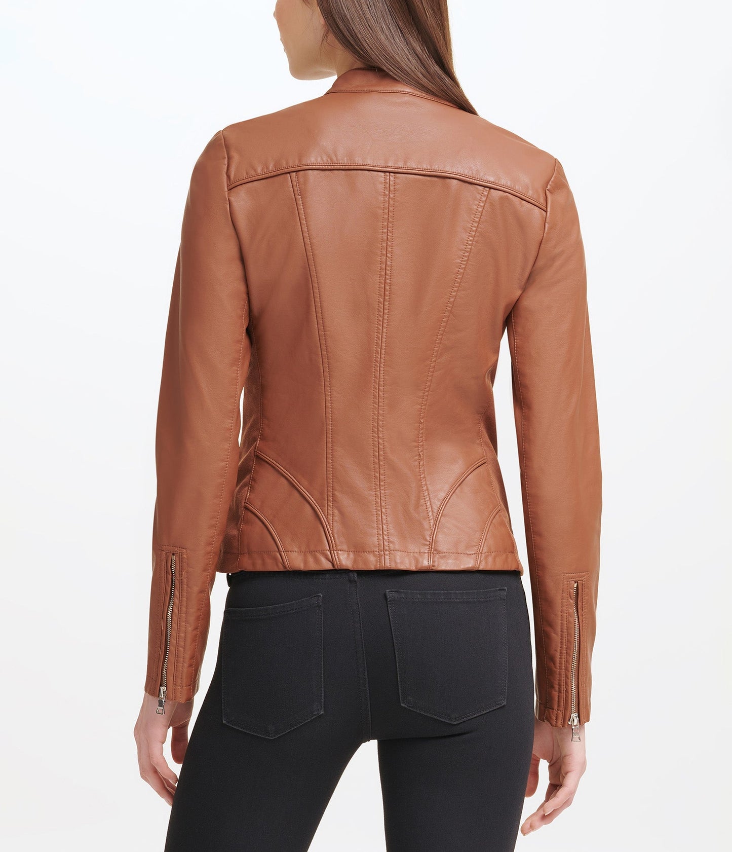 Faux Leather Scuba Jacket