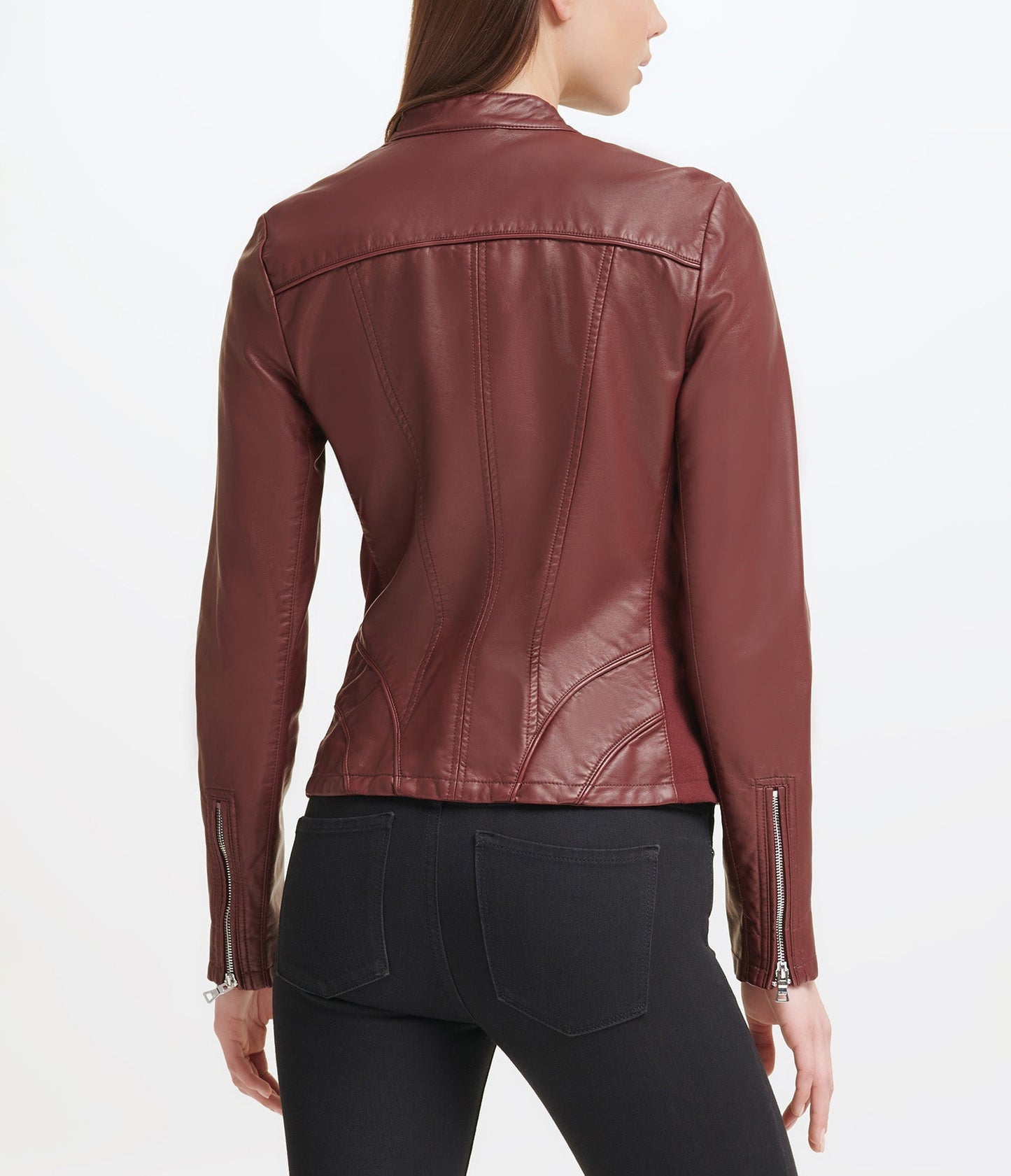 Faux Leather Scuba Jacket