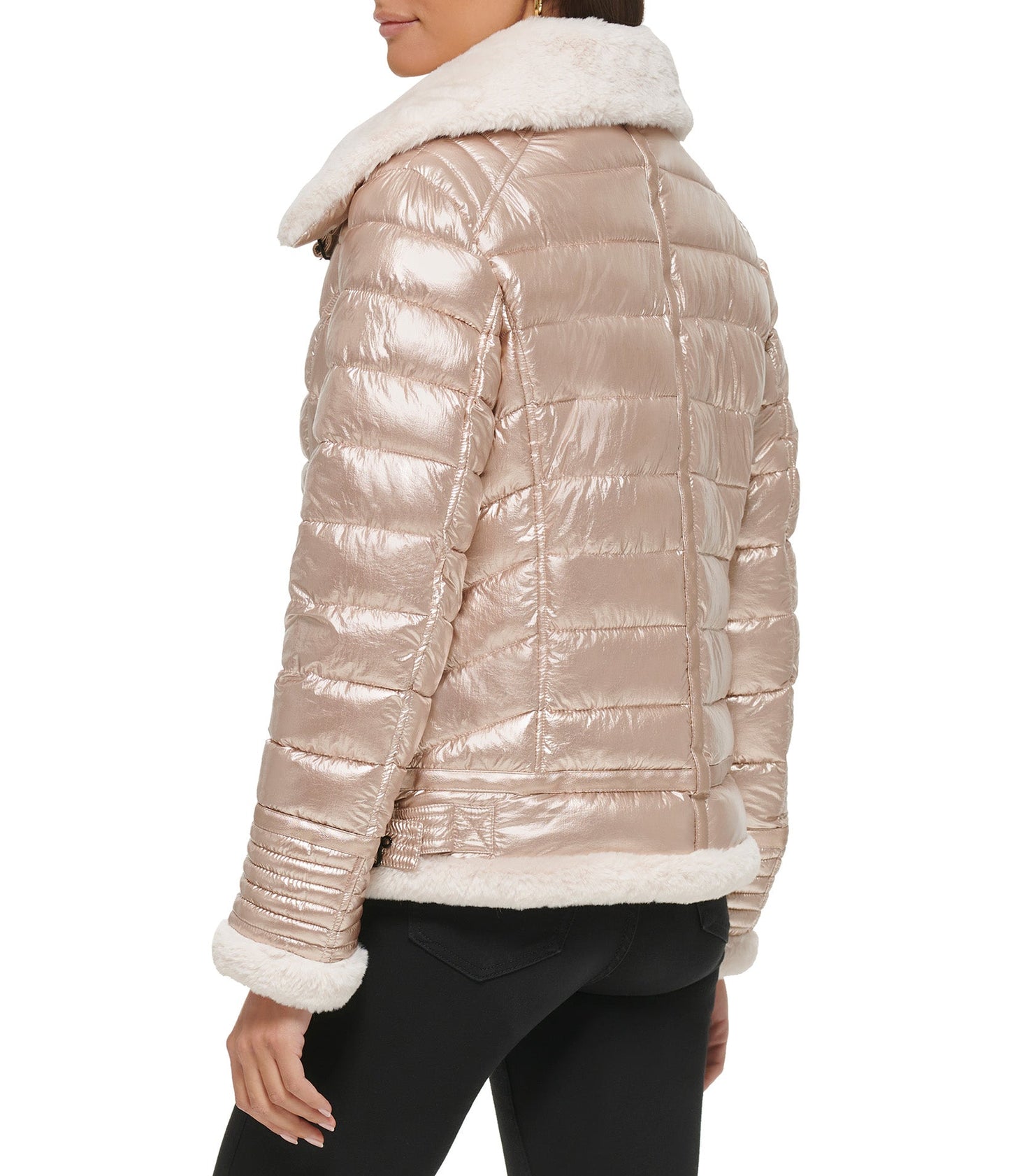 Puffer Jacket With Faux Fur Detail