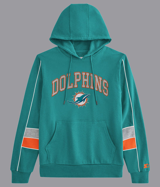 Miami Dolphins Captain Pullover Hoodie Big and Tall