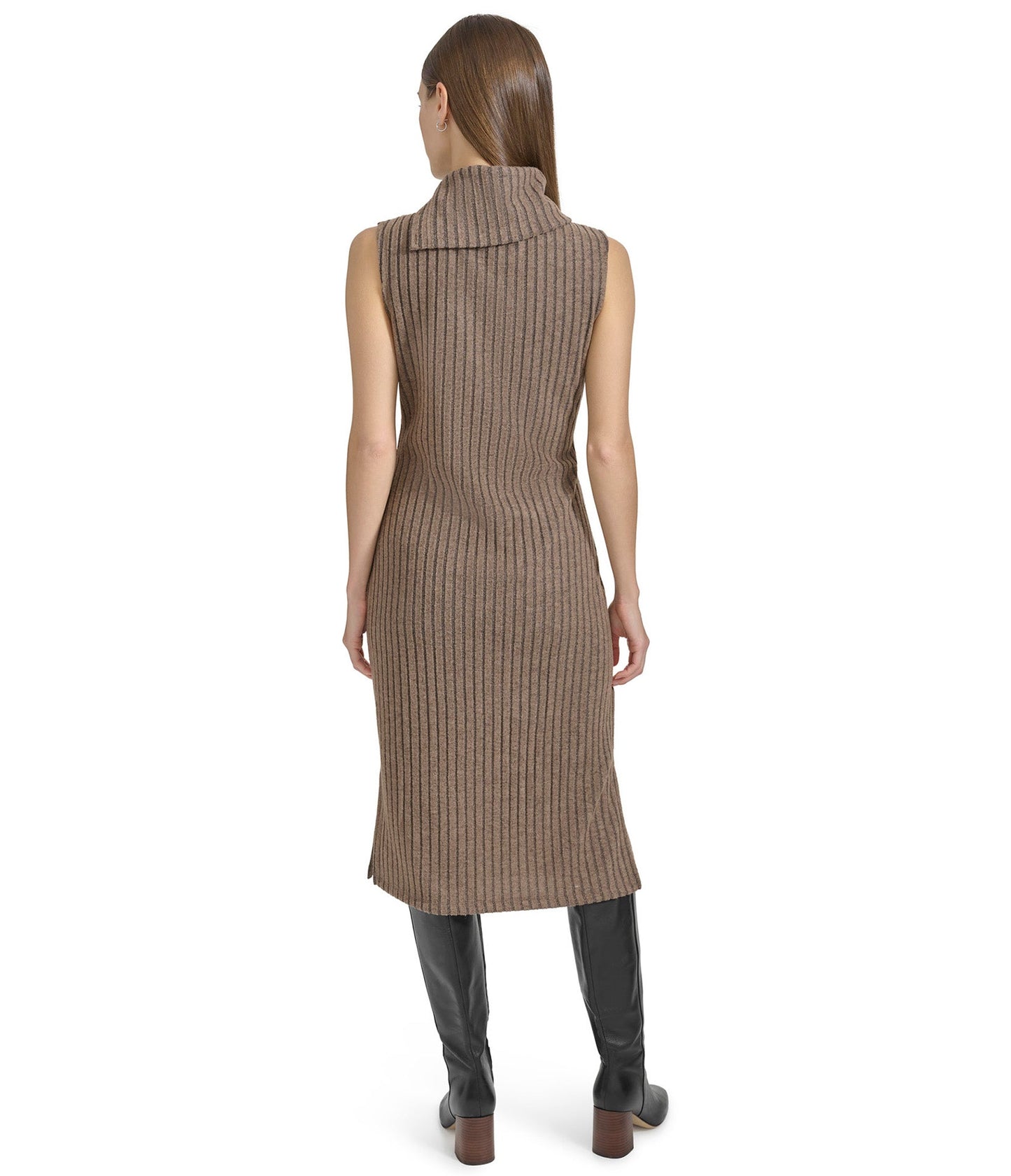 Sleeveless Ribbed Turtleneck Dress