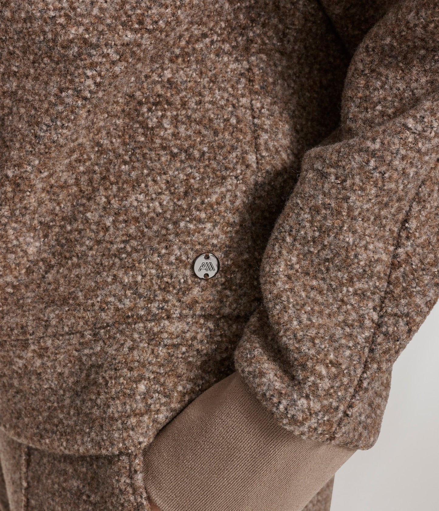 Long Sleeve Knit Faux Boucle Crewneck