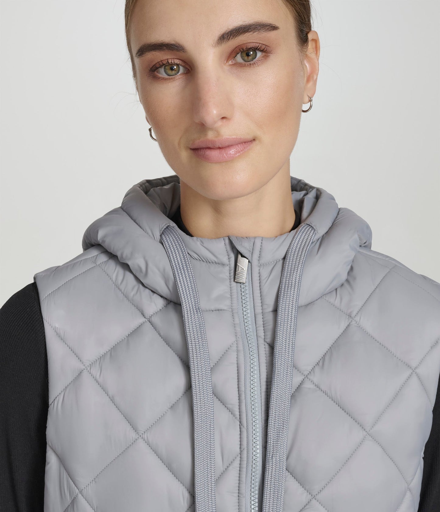 Longline Quilted Zip Front Vest