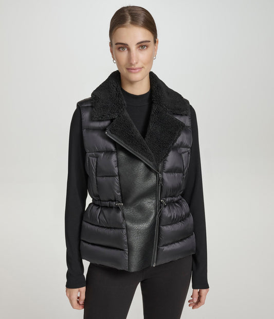 Cire Mixed Media Puffer Vest