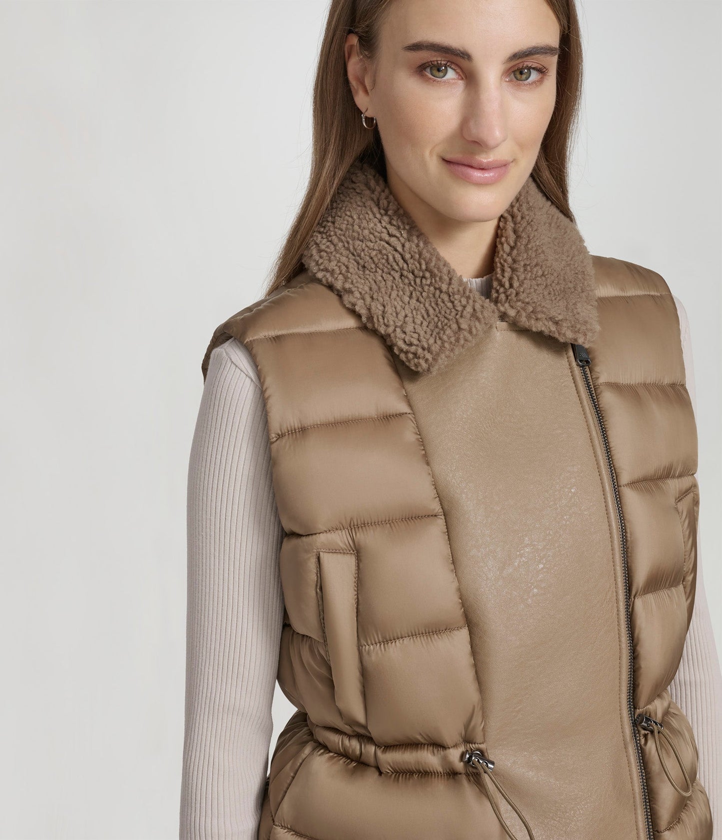 Cire Mixed Media Puffer Vest