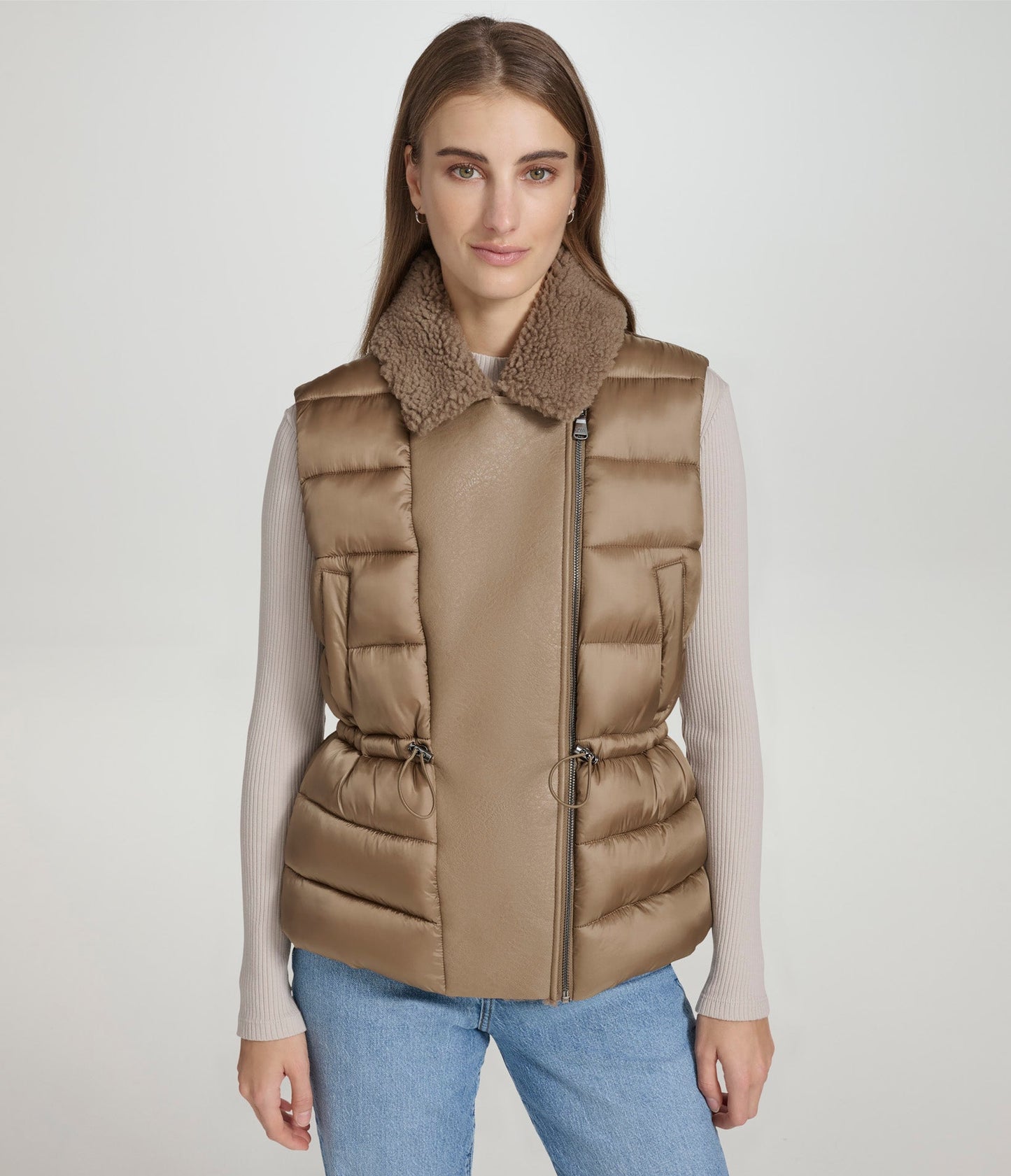 Cire Mixed Media Puffer Vest