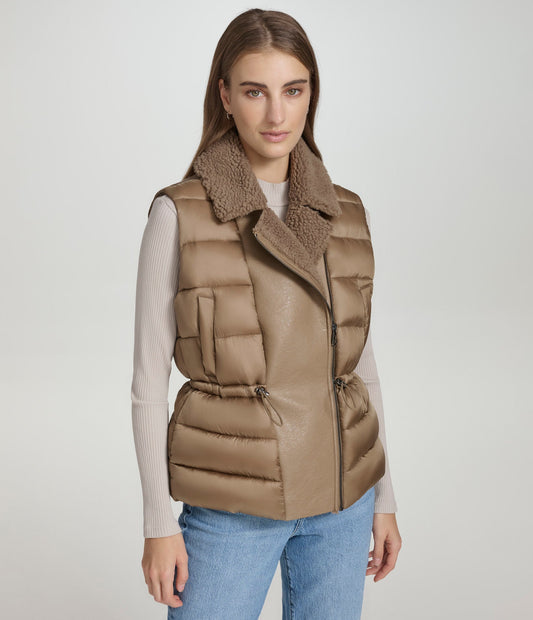 Cire Mixed Media Puffer Vest