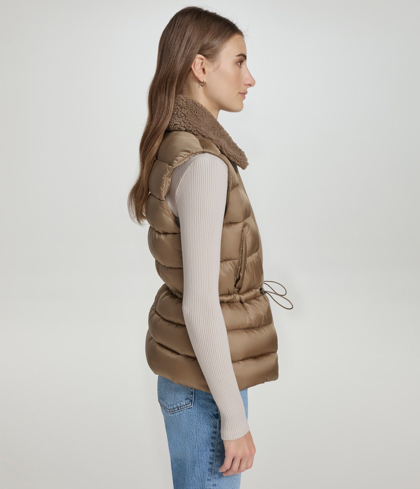 Cire Mixed Media Puffer Vest