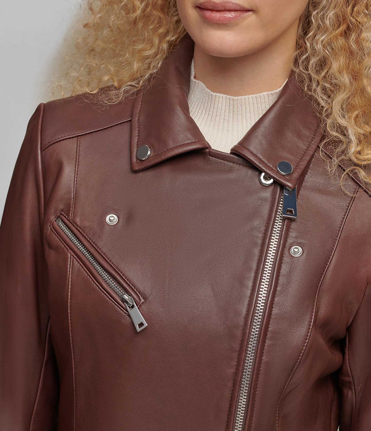 Leather Jacket With Metallic Details