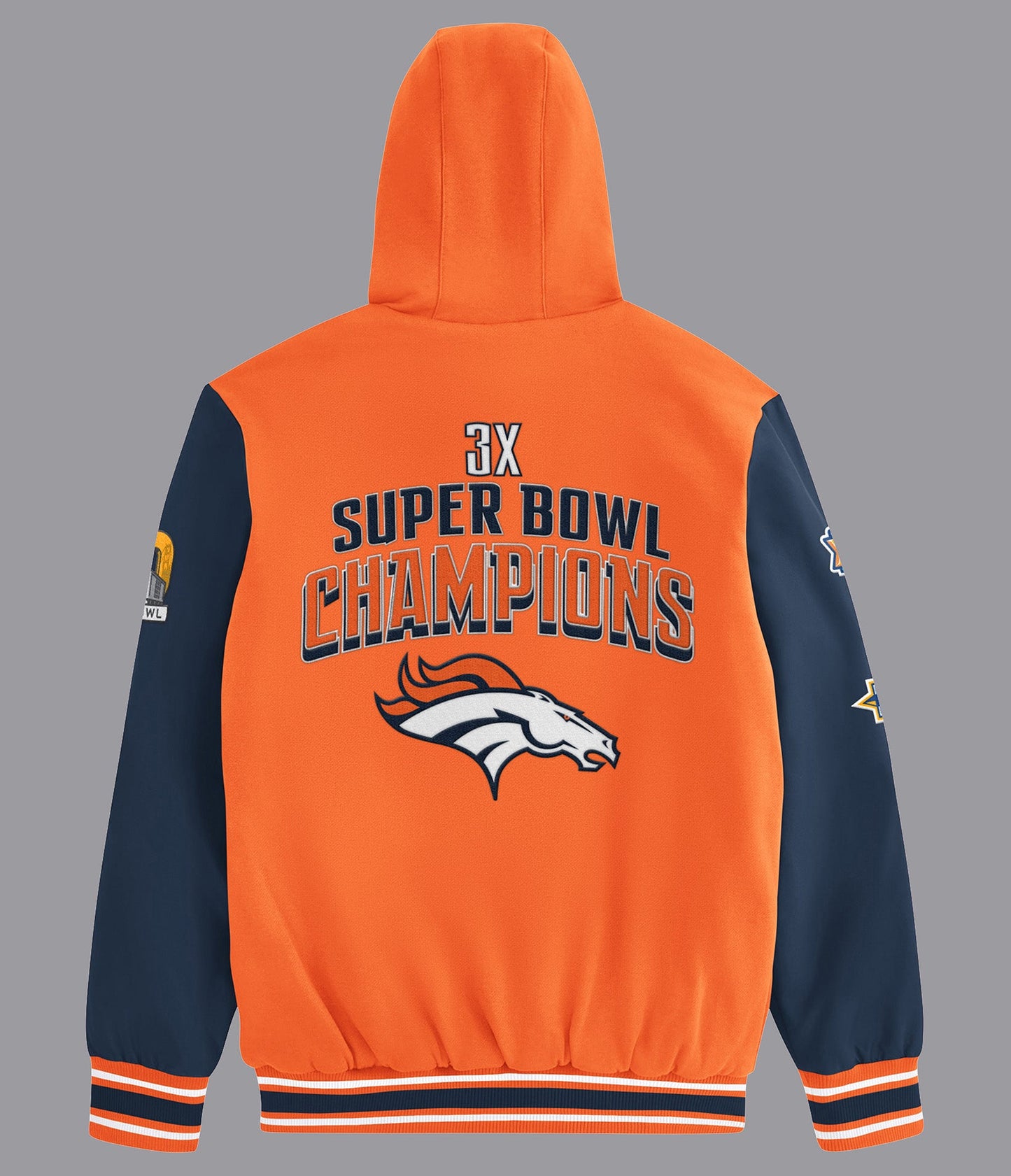 Denver Broncos Player Option Color Blocked Full Zip Hoodie