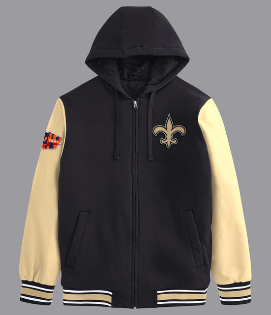 New Orleans Saints Player Option Color Blocked Full Zip Hoodie