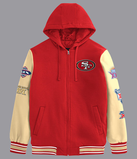 SF 49ers Player Option Color Blocked Full Zip Hoodie