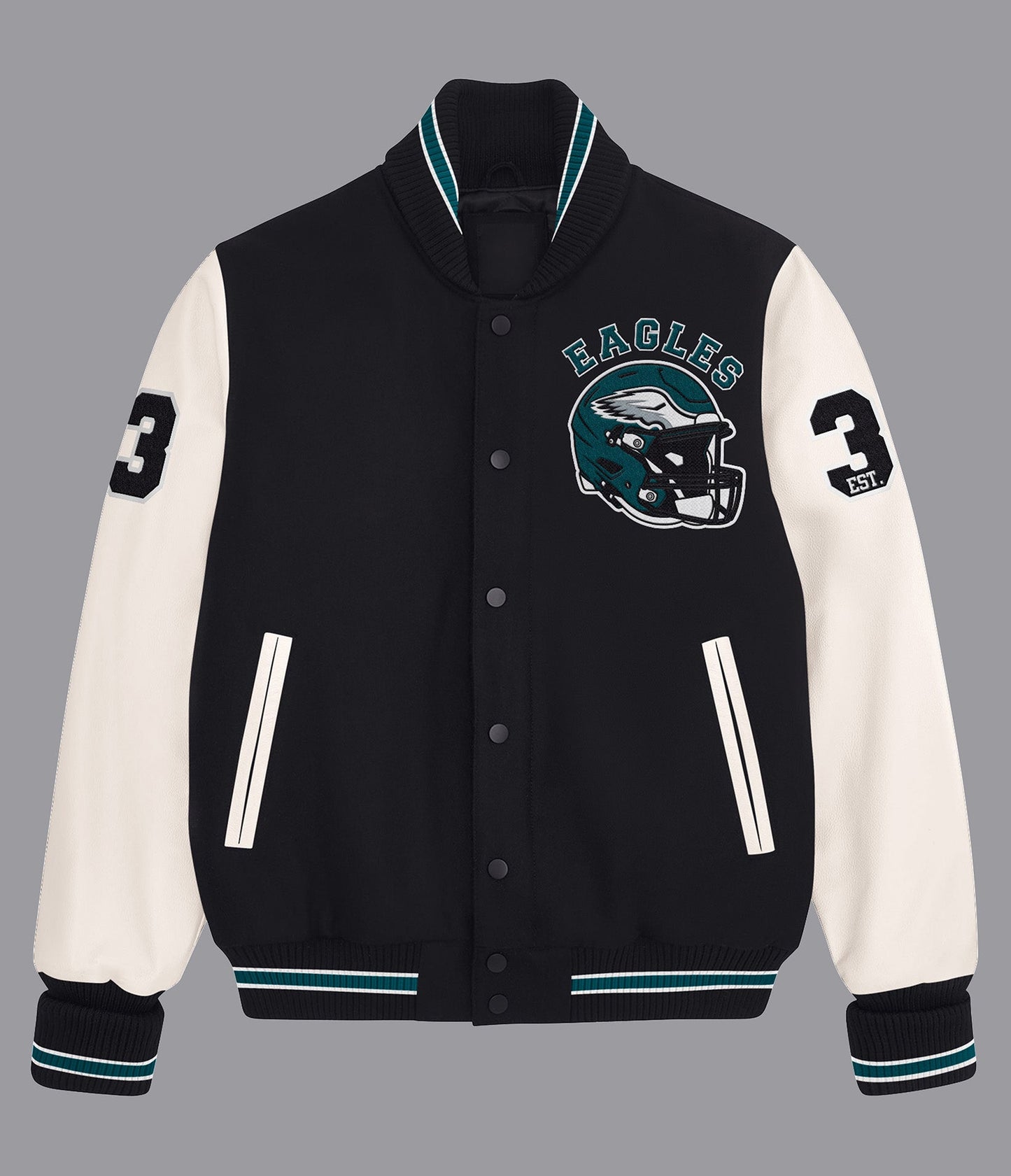 Eagles Leather Wool Varsity Jacket