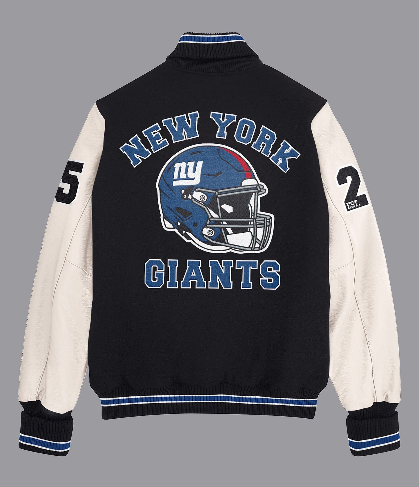 NY Giants Leather Wool Varsity Jacket