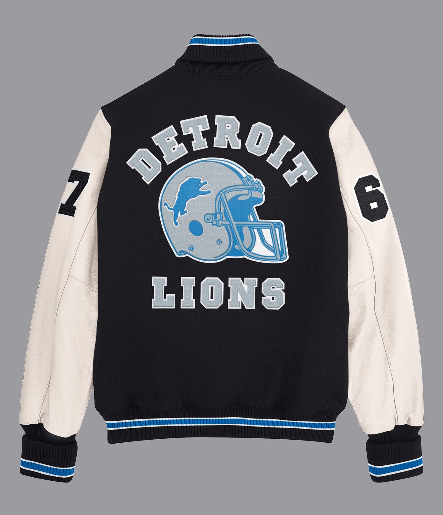 Detroit Lions Leather Wool Varsity Jacket