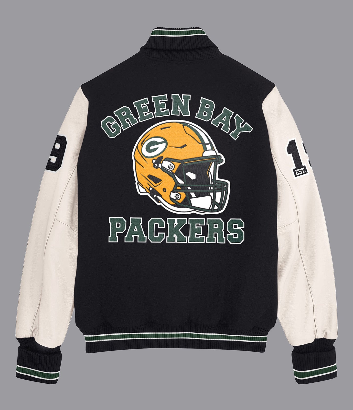 Green Bay Packers Leather Wool Varsity Jacket