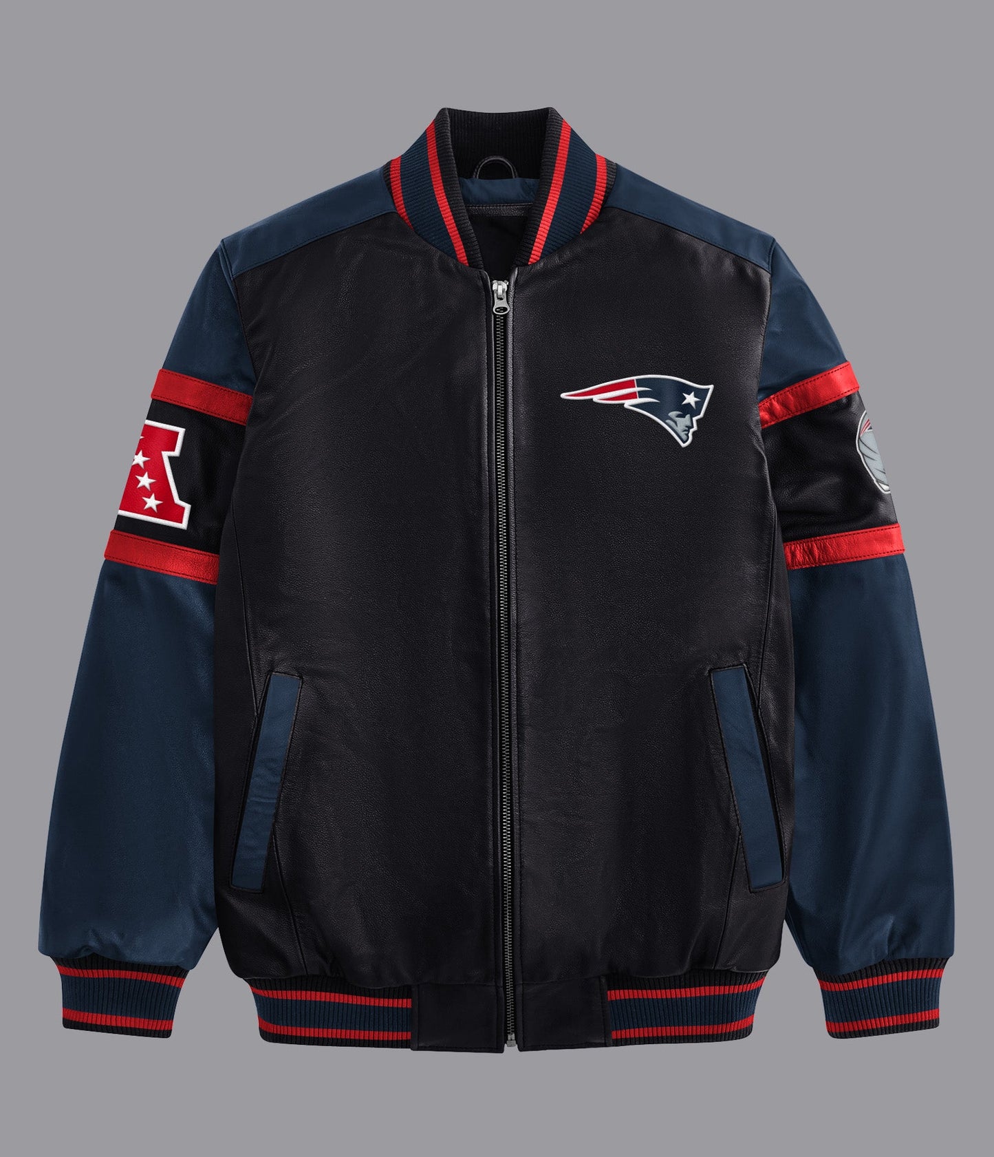 New England Patriots South Paw Leather Jacket