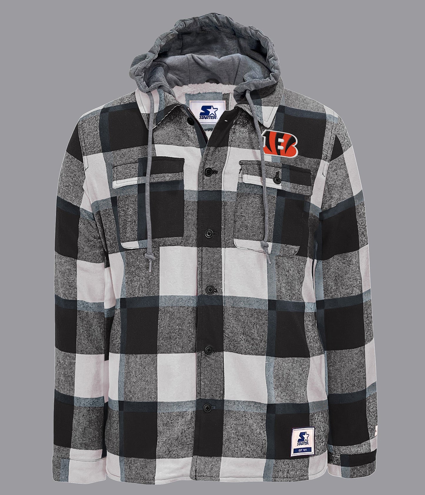 Cincinnati Bengals Big Joe Sherpa Lined Plaid Jacket