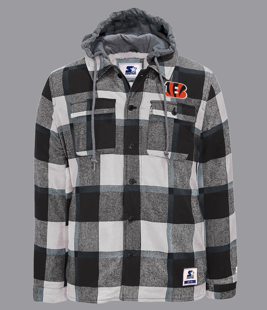 Cincinnati Bengals Big Joe Sherpa Lined Plaid Jacket