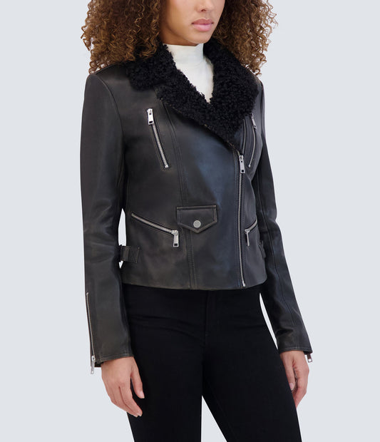 Paley Aviator Style Leather Jacket