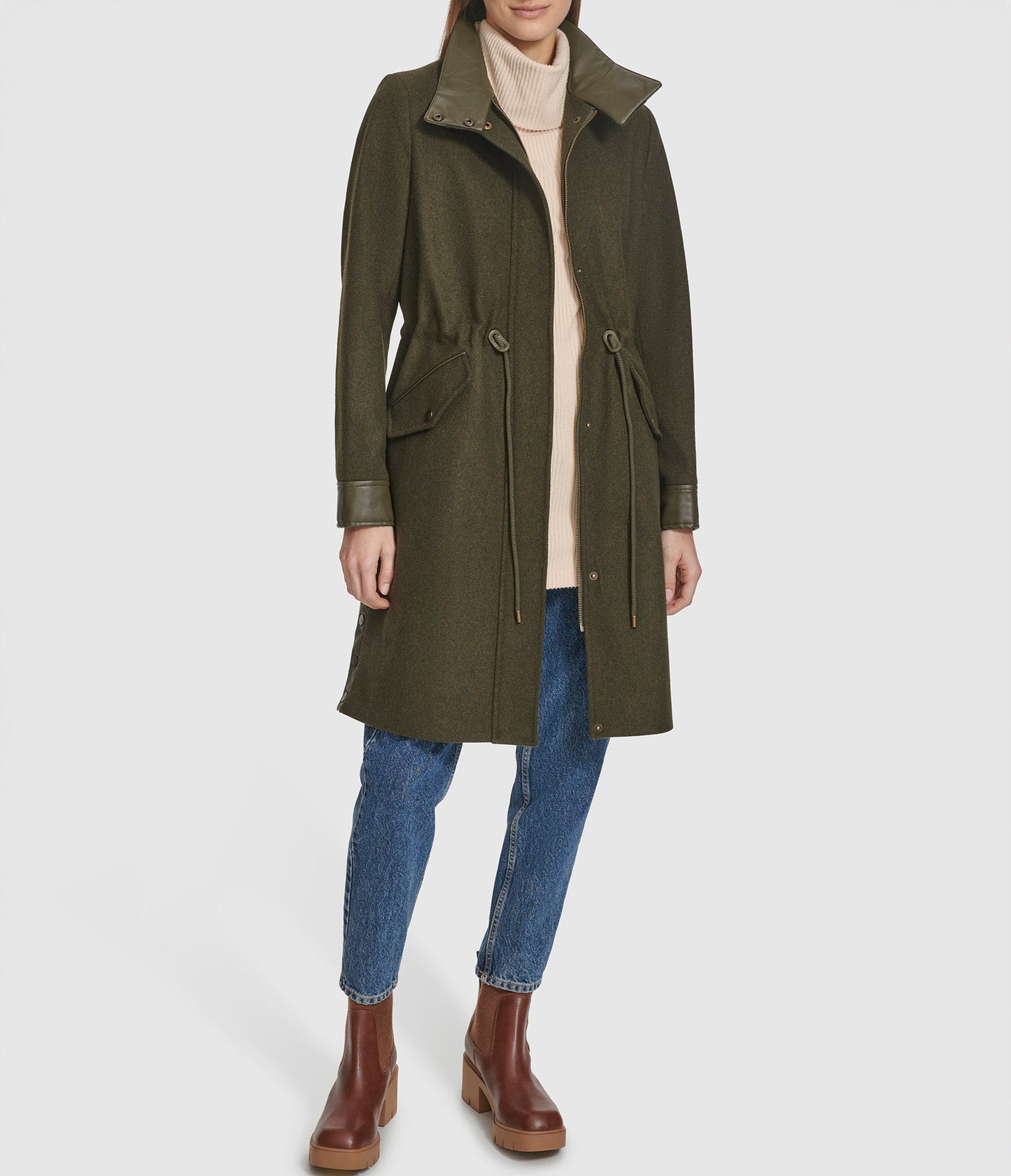 Chesme Anorak Style Wool Coat