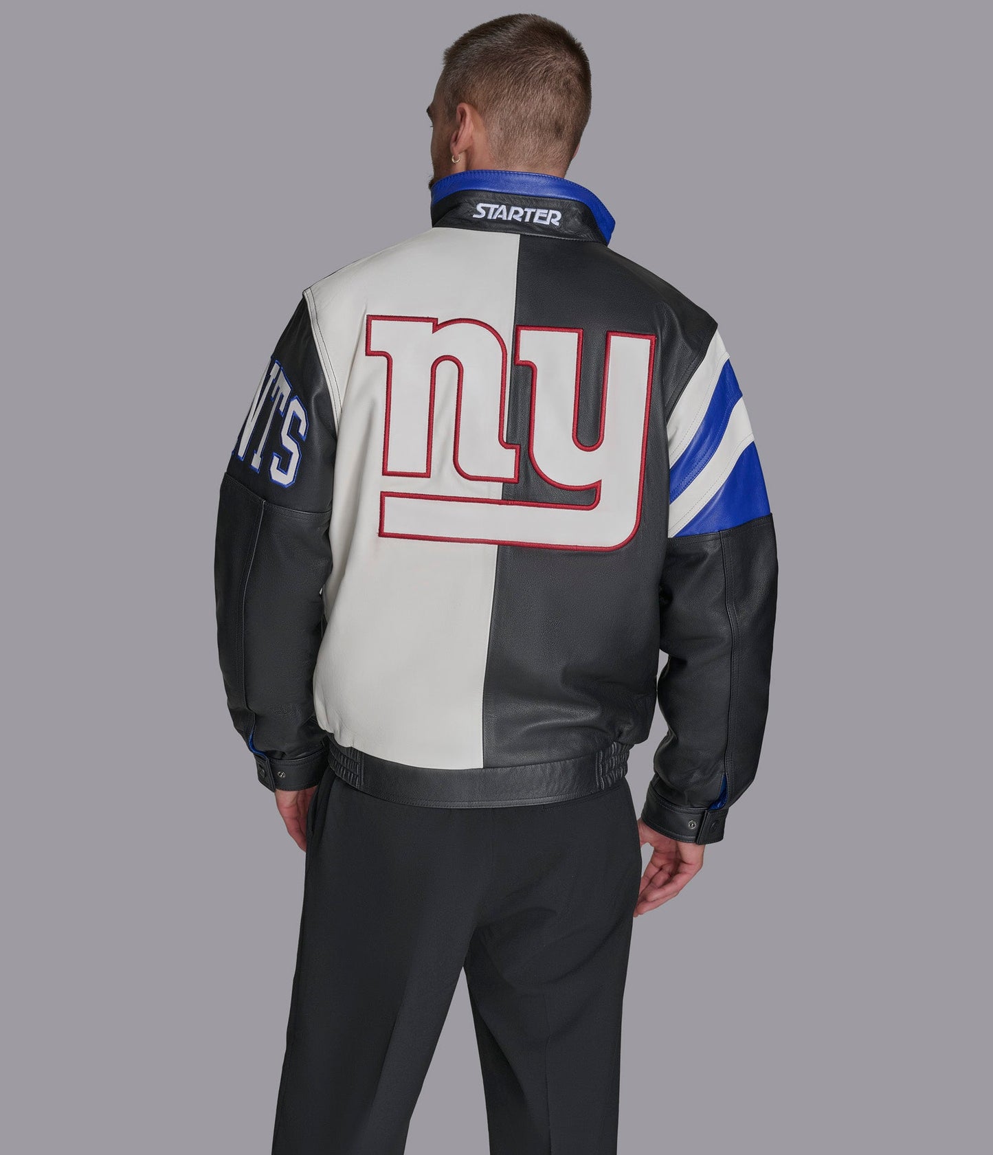 NY Giants Full Zip Leather Jacket