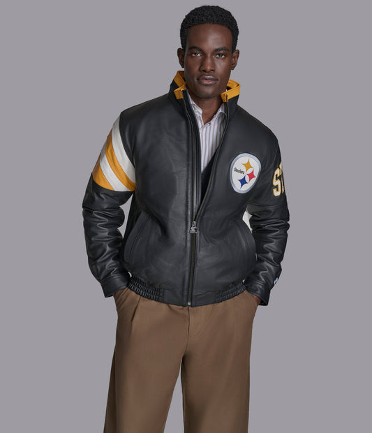 Pittsburgh Steelers Full Zip Leather Jacket