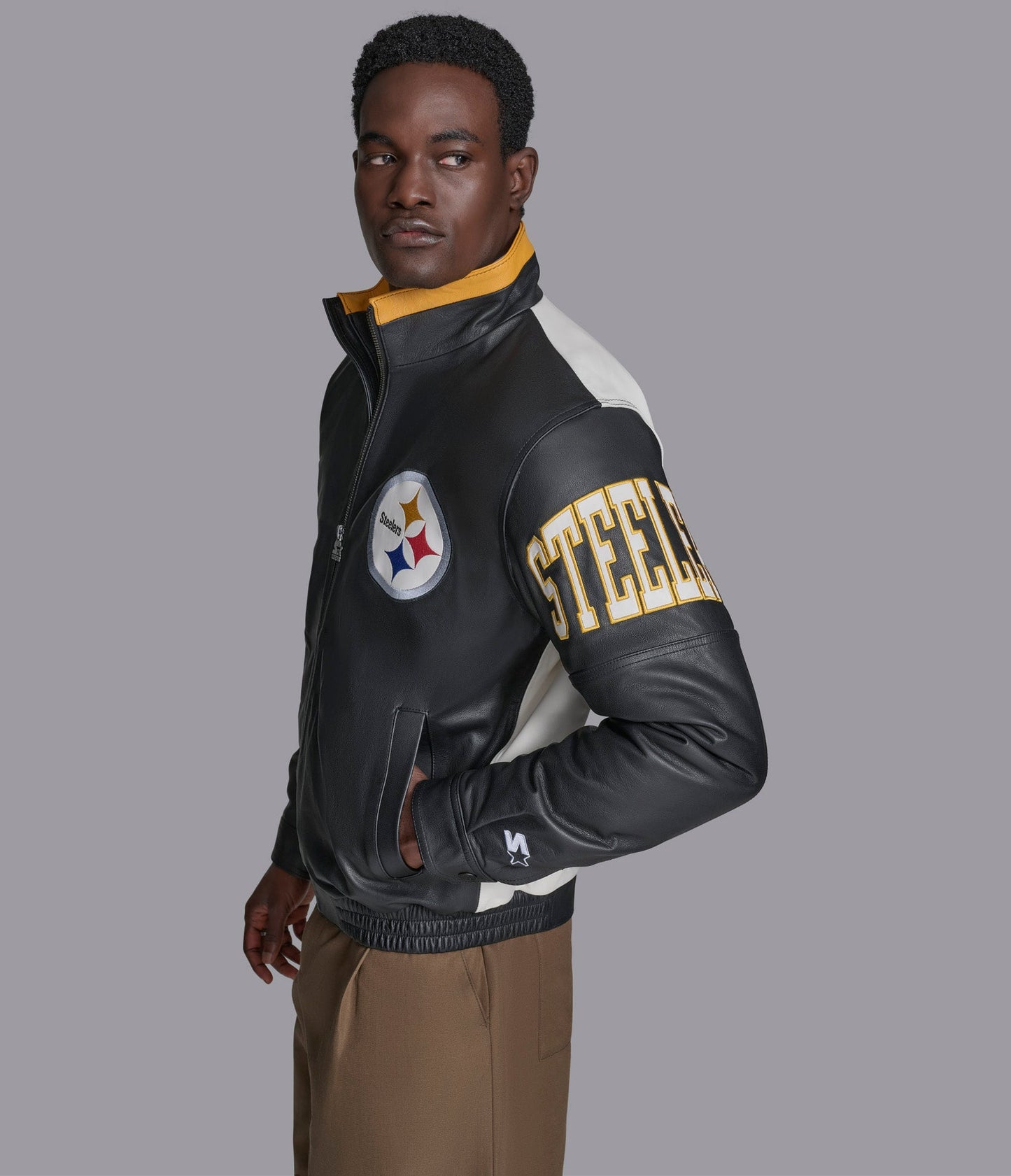 Pittsburgh Steelers Full Zip Leather Jacket