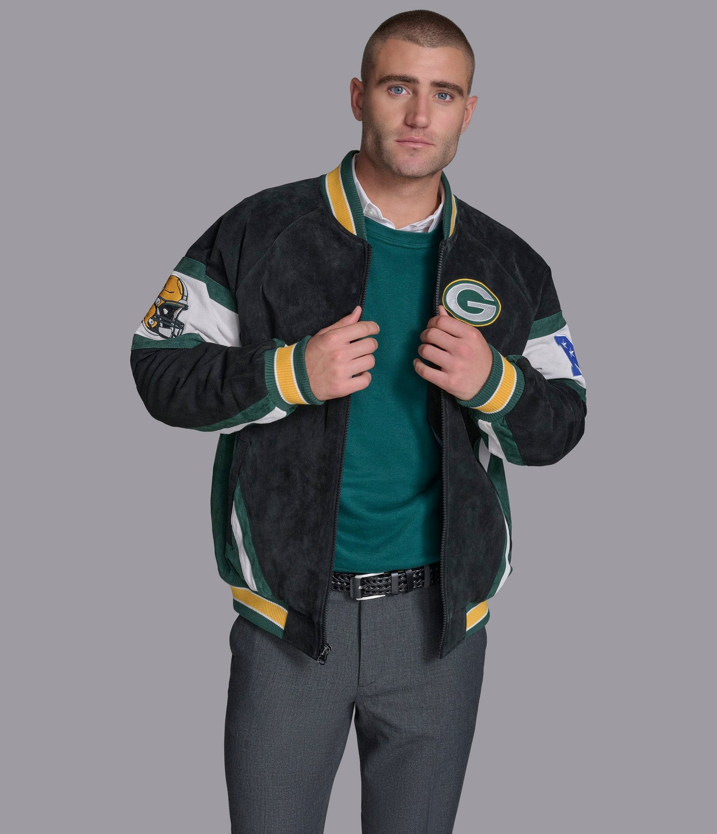 Green Bay Packers  Suede Varsity Jacket