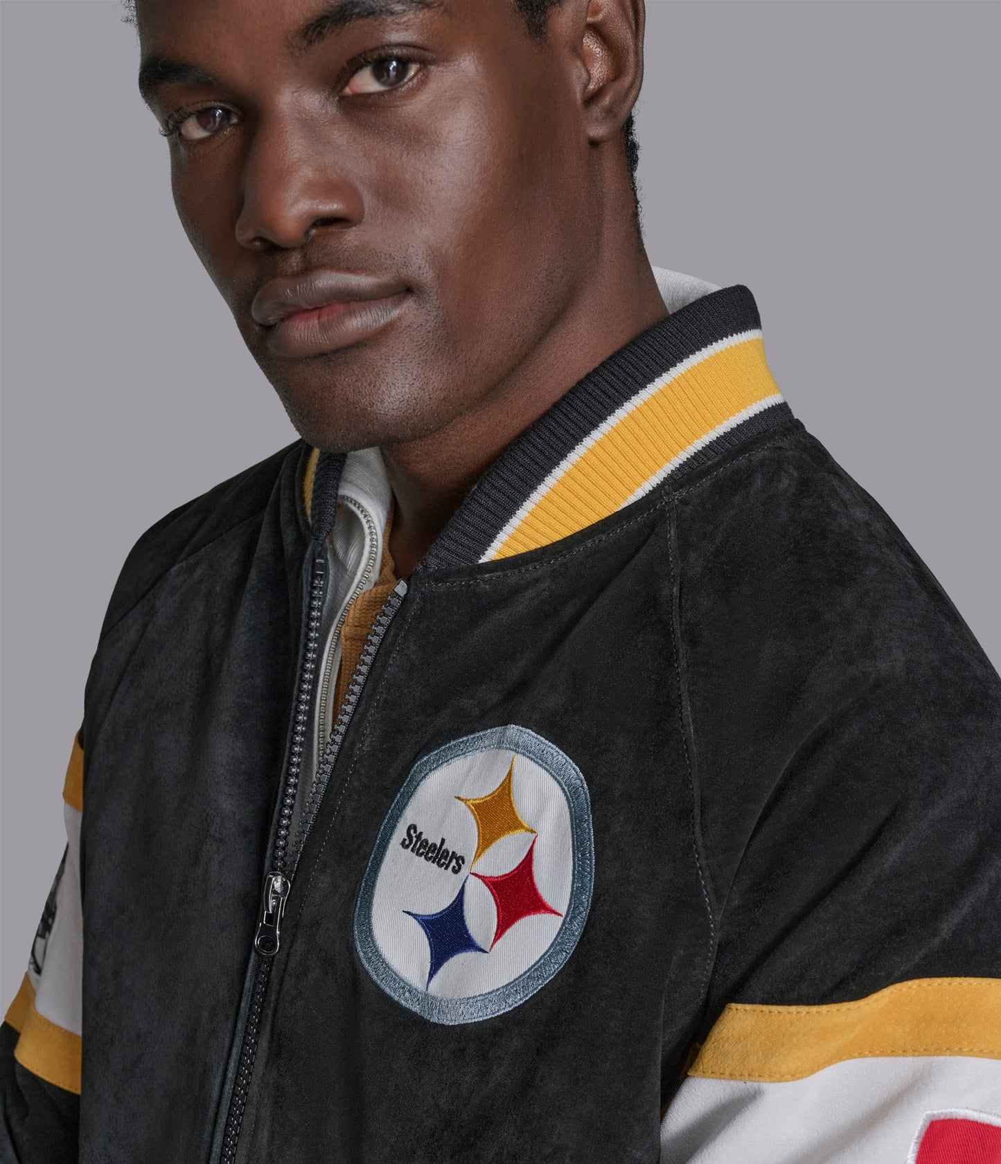 Pittsburgh Steelers Suede Varsity Jacket