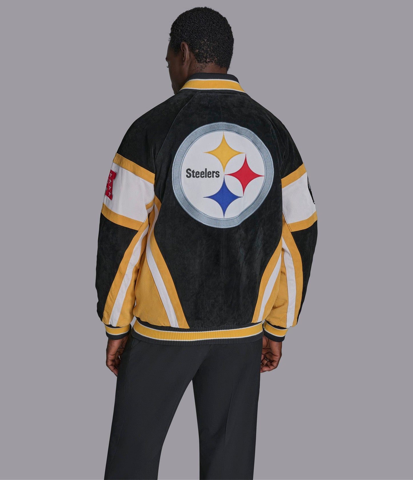 Pittsburgh Steelers Suede Varsity Jacket