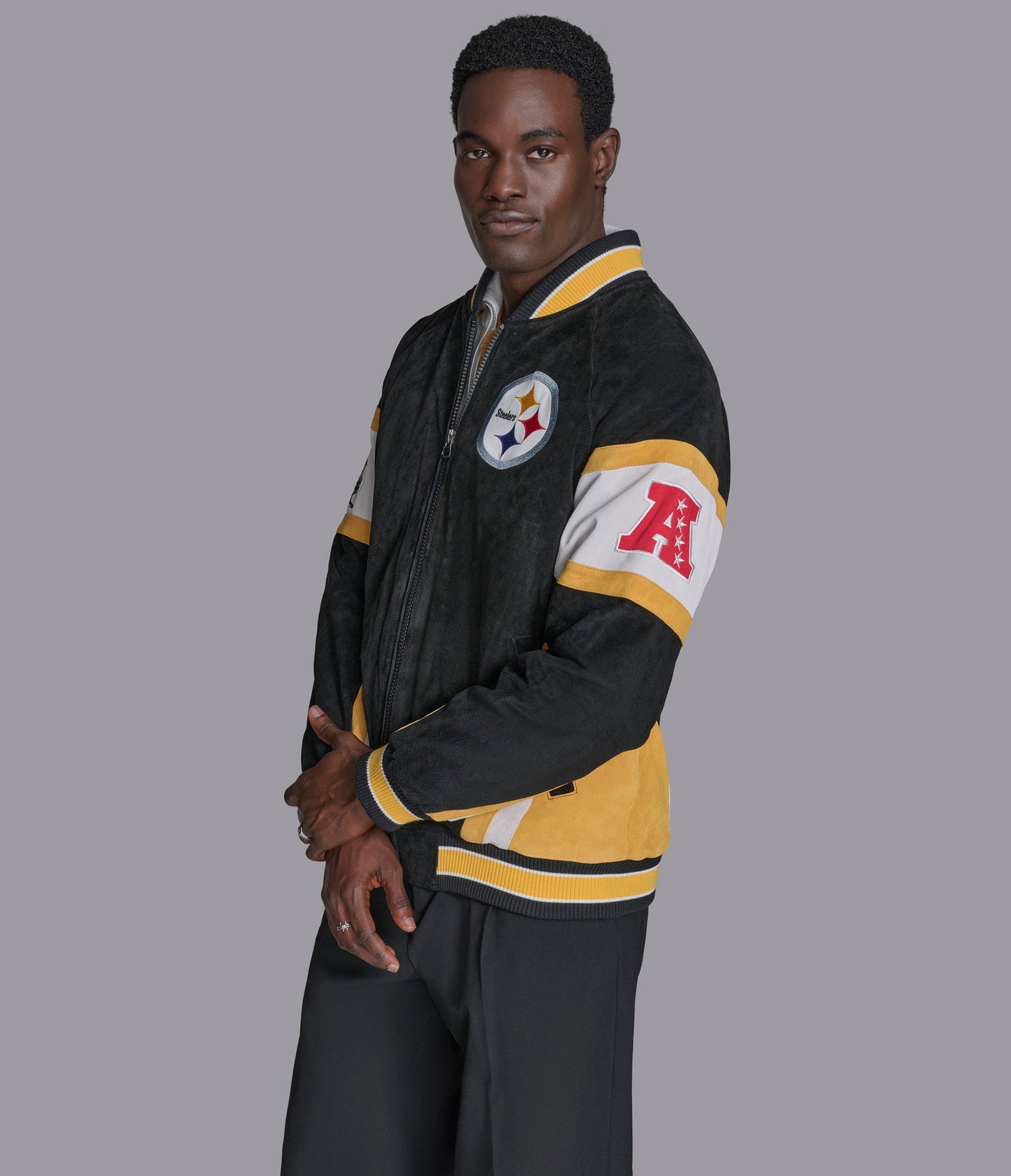 Pittsburgh Steelers Suede Varsity Jacket