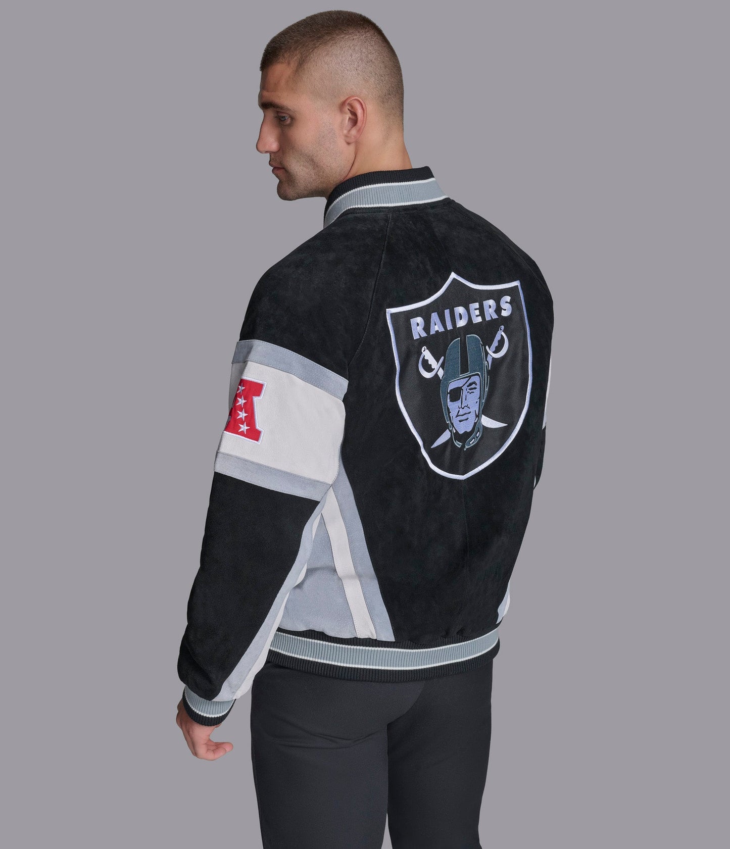 Raiders Suede Varsity Jacket