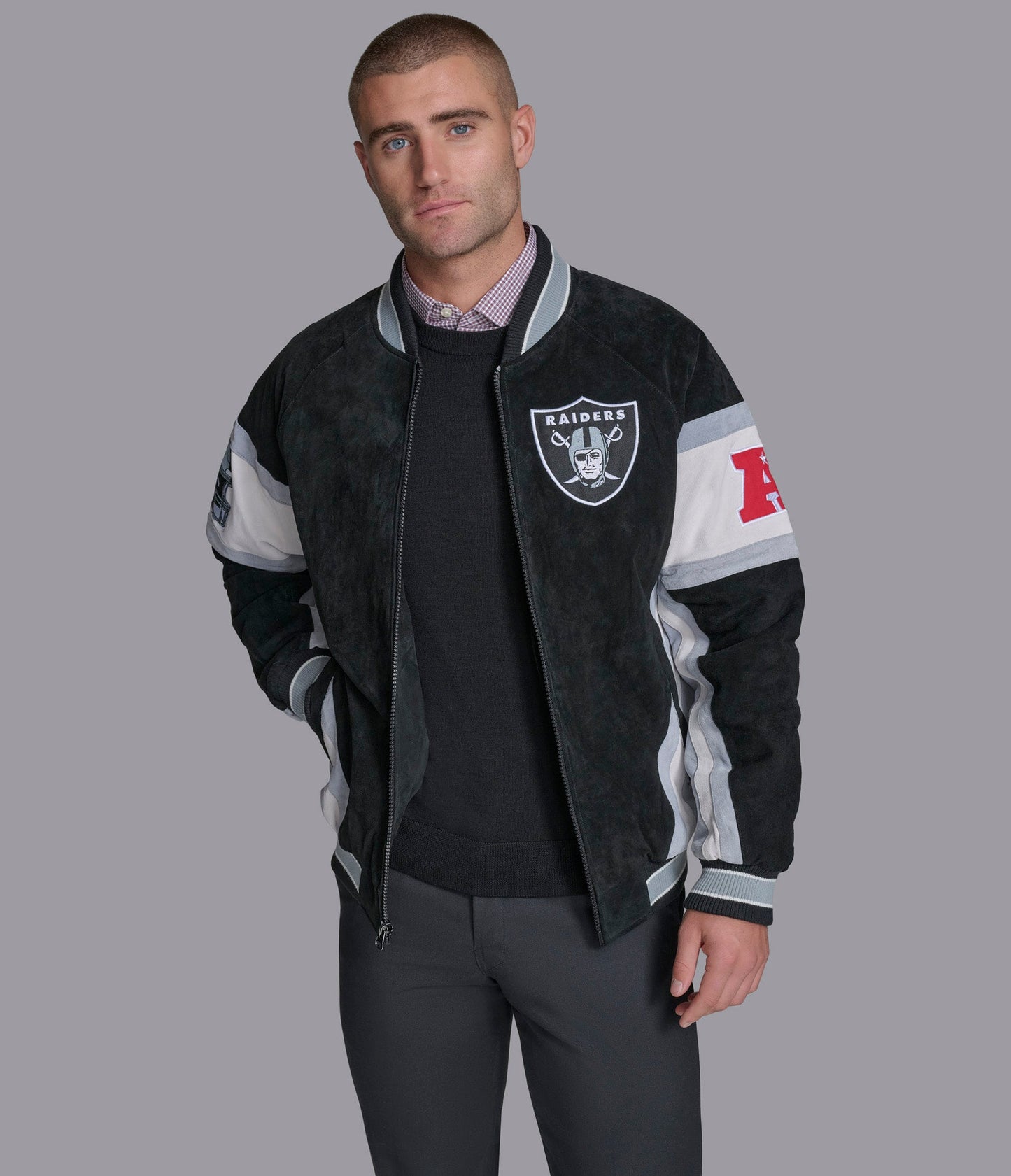 Raiders Suede Varsity Jacket