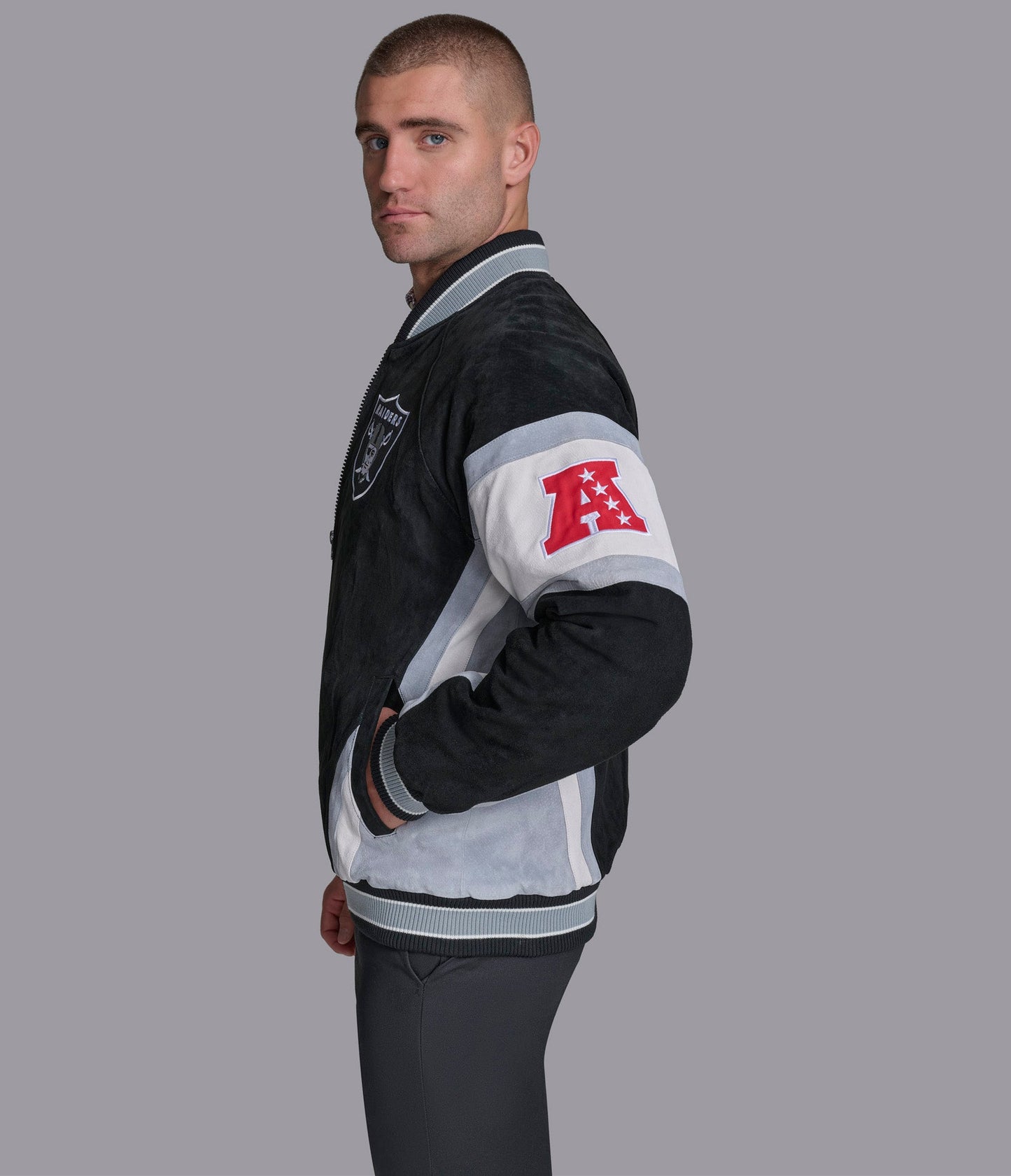 Raiders Suede Varsity Jacket