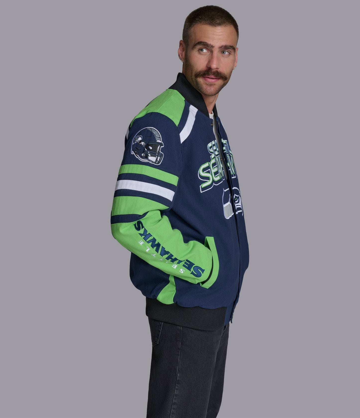 Seattle Seahawks Power Forward Racing Jacket