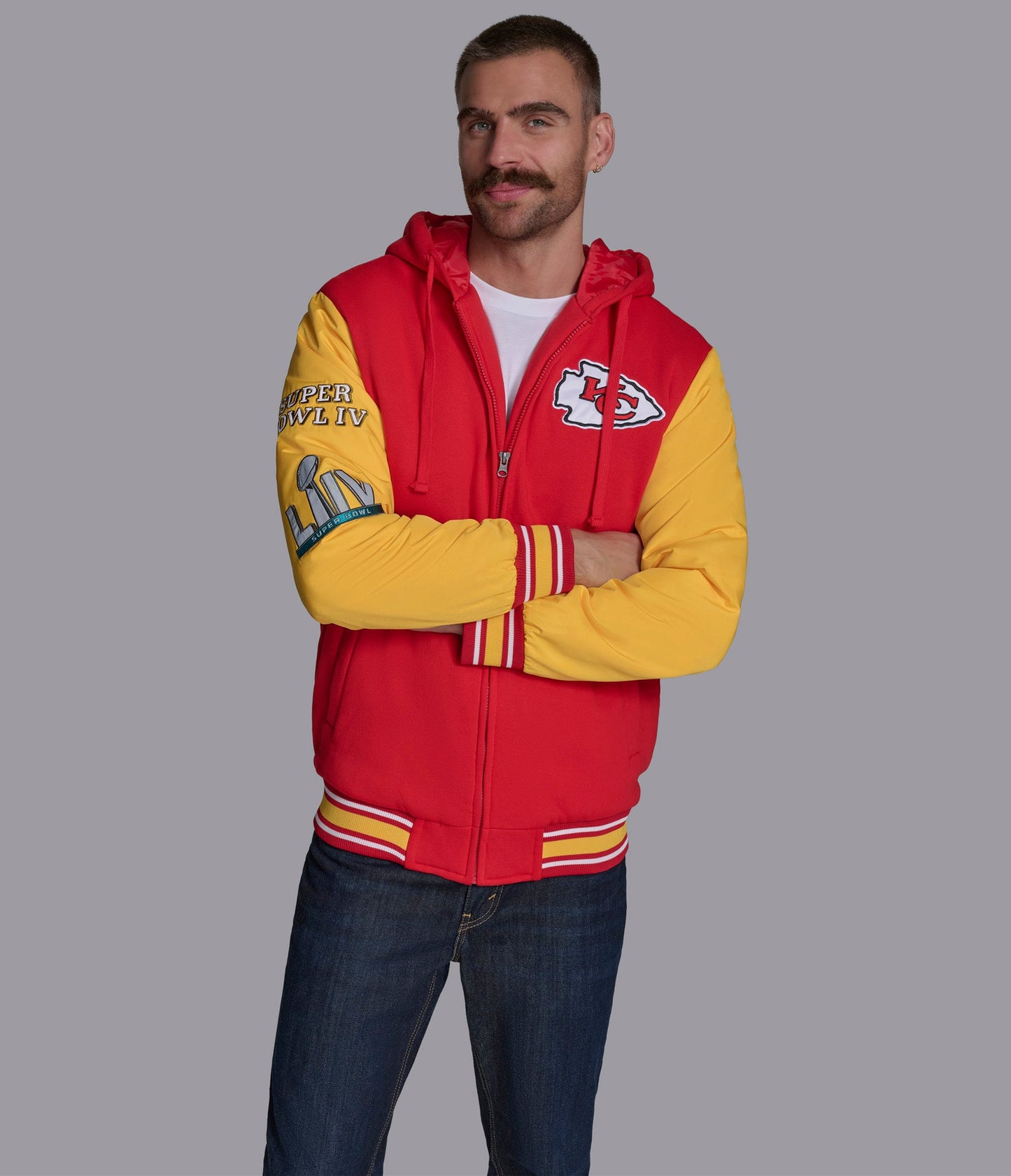 Kansas City Chiefs Player Option Color Blocked Full Zip Hoodie