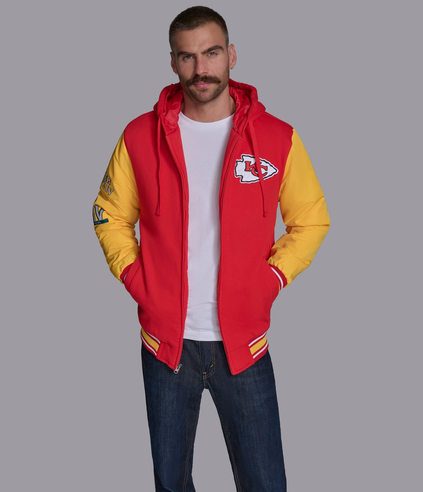 Kansas City Chiefs Player Option Color Blocked Full Zip Hoodie