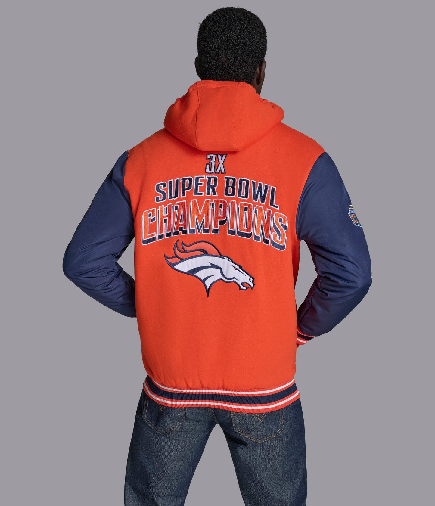 Denver Broncos Player Option Color Blocked Full Zip Hoodie