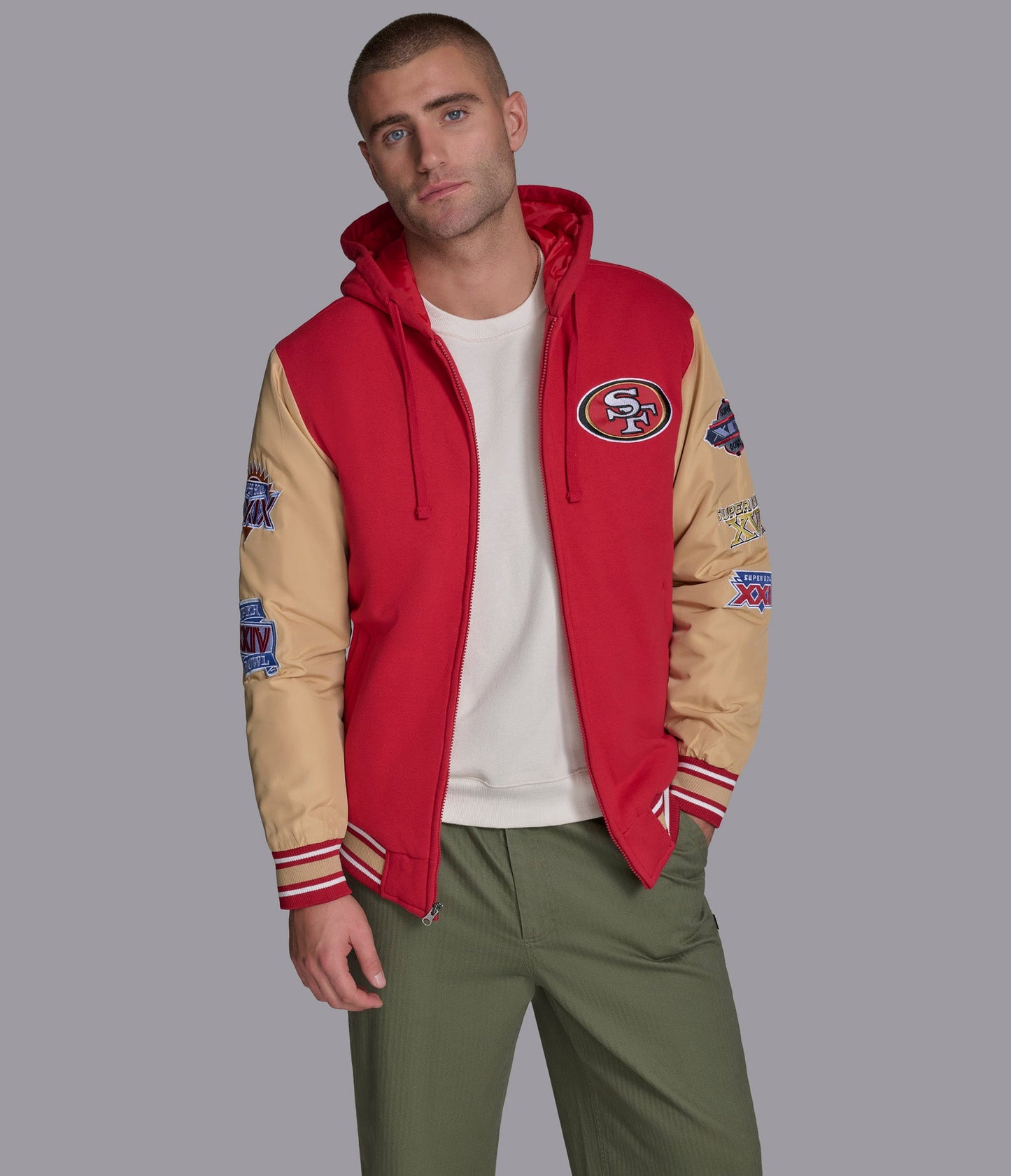 SF 49ers Player Option Color Blocked Full Zip Hoodie