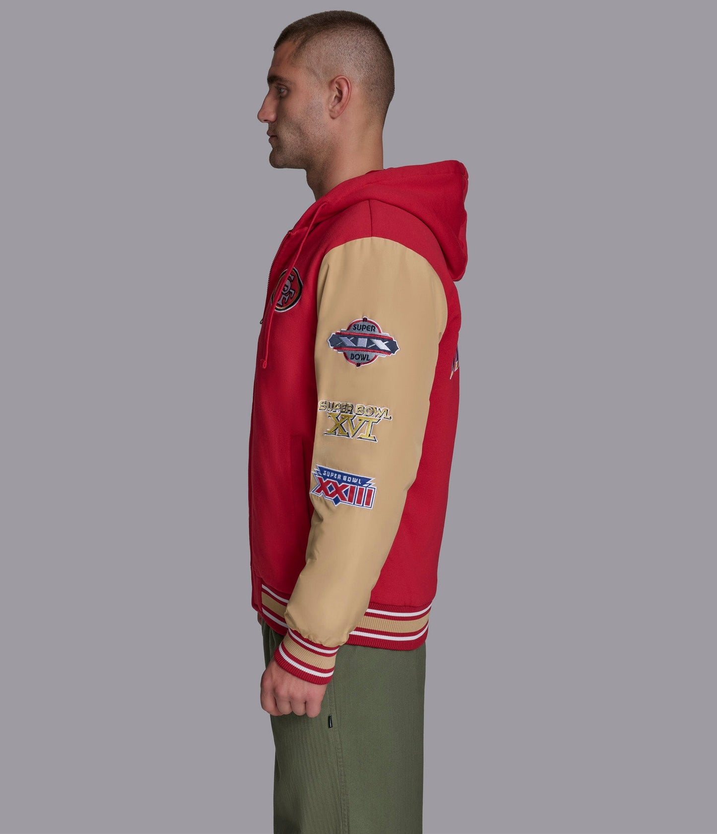 SF 49ers Player Option Color Blocked Full Zip Hoodie