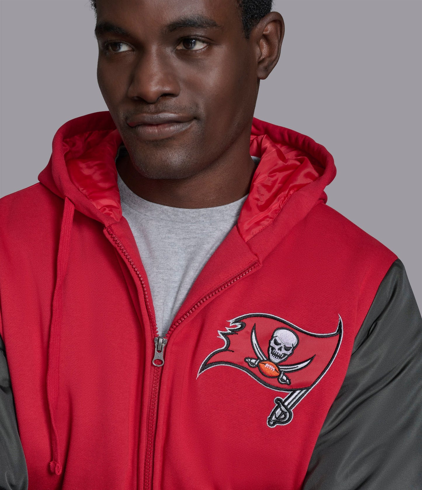 Tampa Bay Buccaneers Player Option Color Blocked Full Zip Hoodie