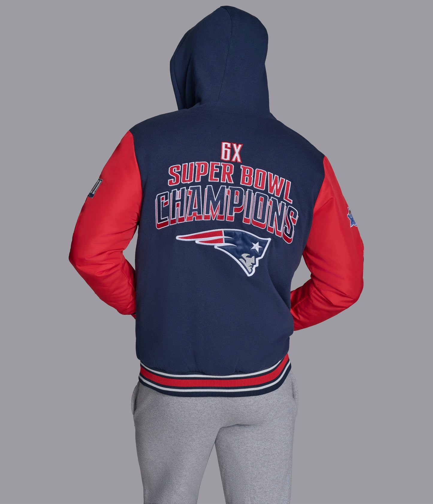 New England Patriots Player Option Color Blocked Full Zip Hoodie