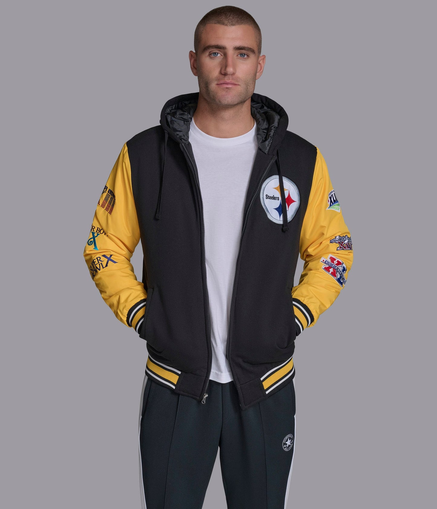 Pittsburgh Steelers Player Option Color Blocked Full Zip Hoodie