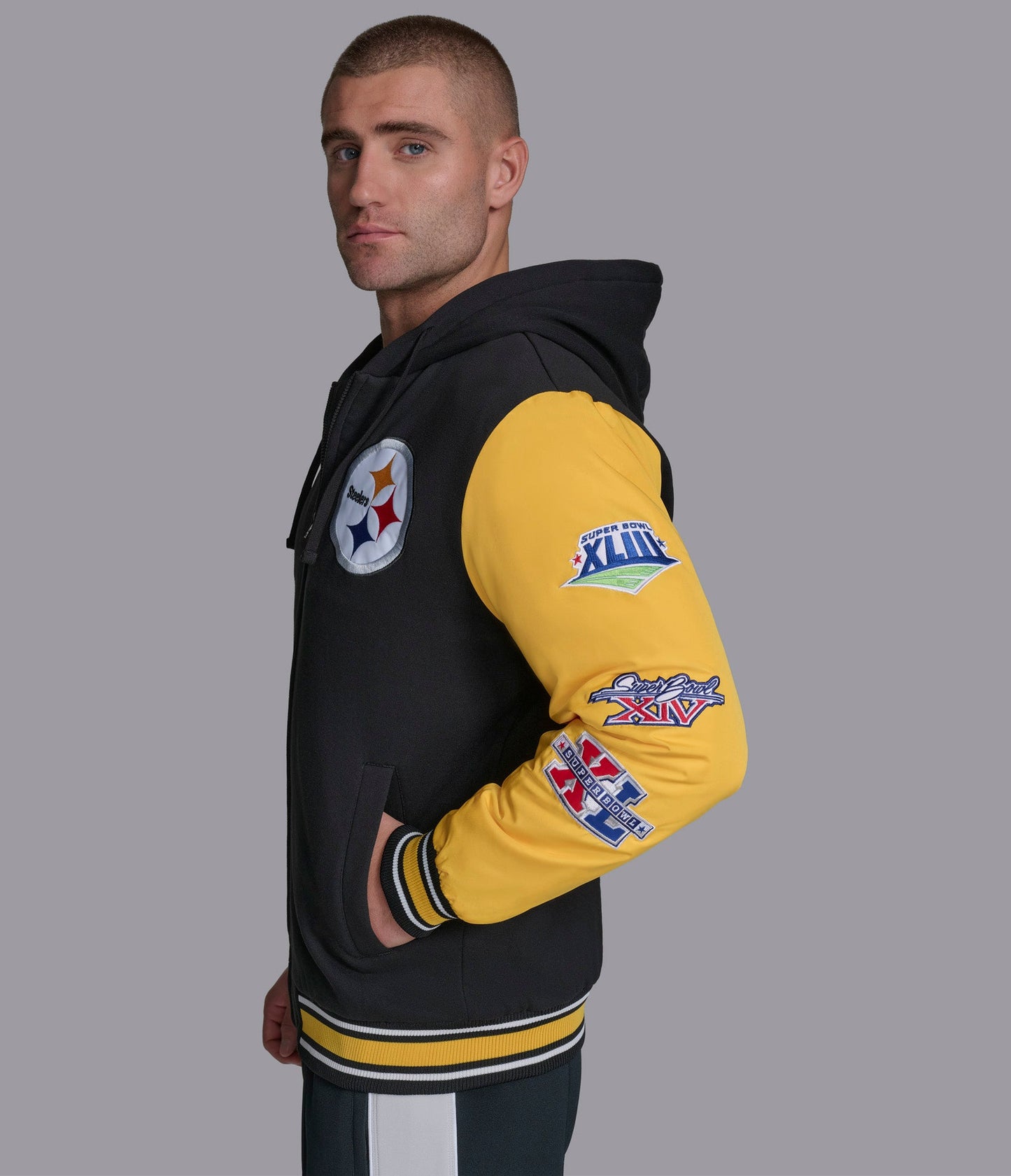 Pittsburgh Steelers Player Option Color Blocked Full Zip Hoodie