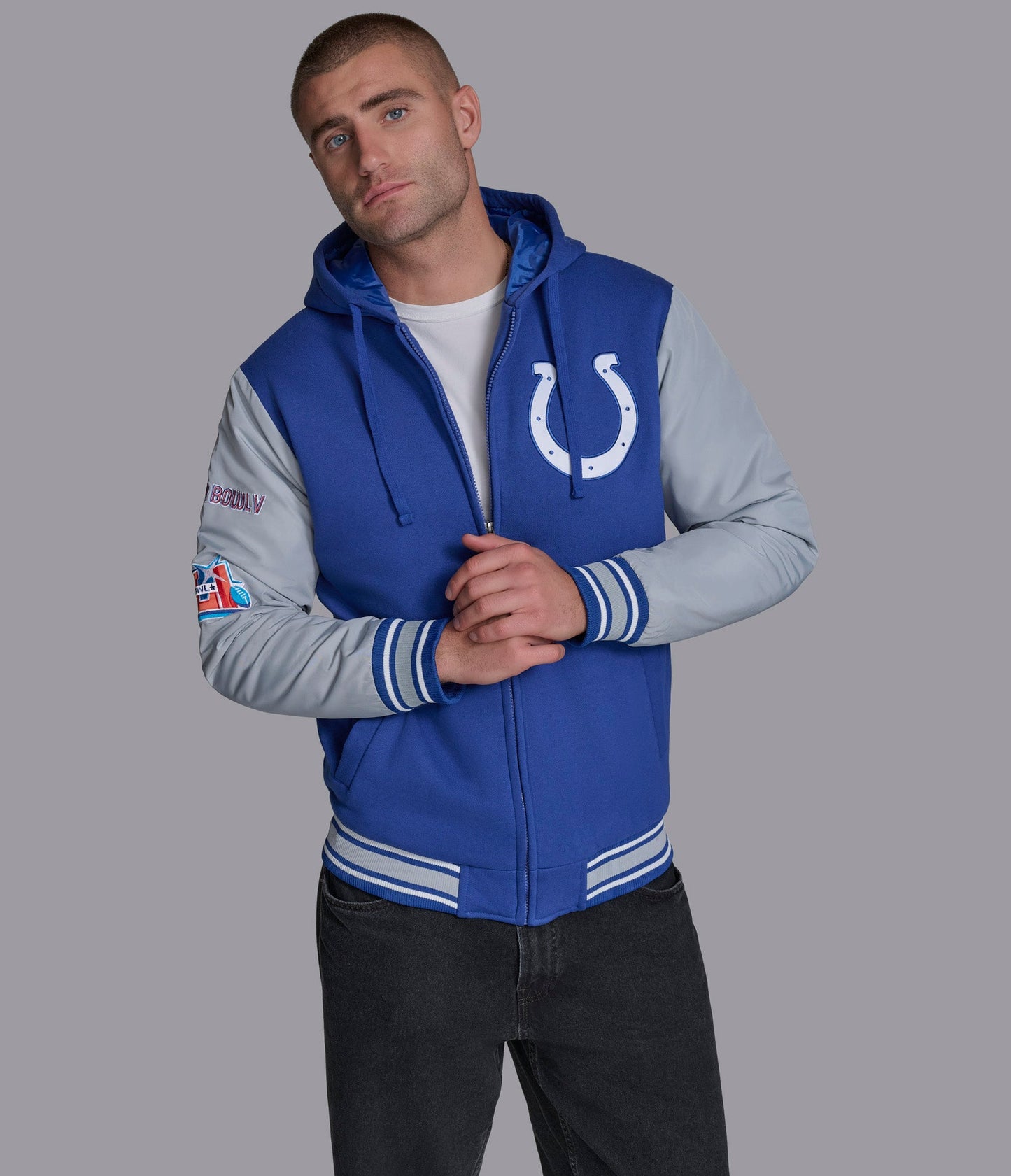 Indianapolis Colts Player Option Color Blocked Full Zip Hoodie