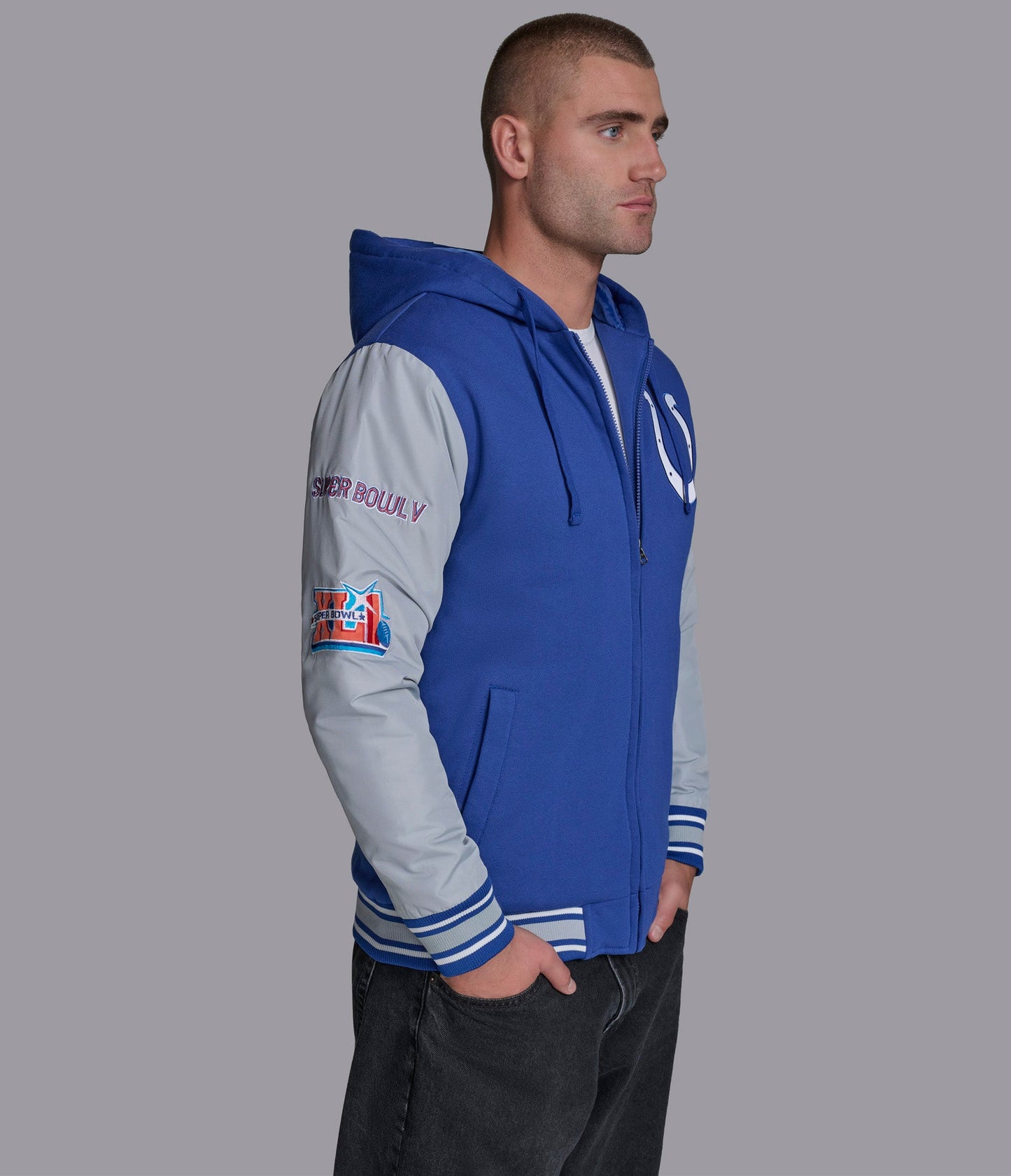 Indianapolis Colts Player Option Color Blocked Full Zip Hoodie