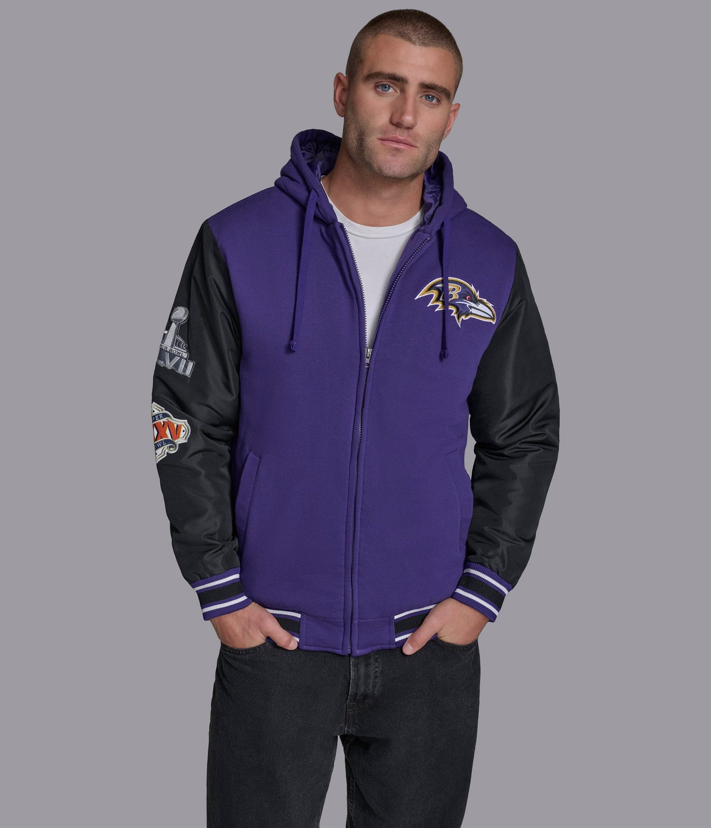 Baltimore Ravens Player Option Color Blocked Full Zip Hoodie