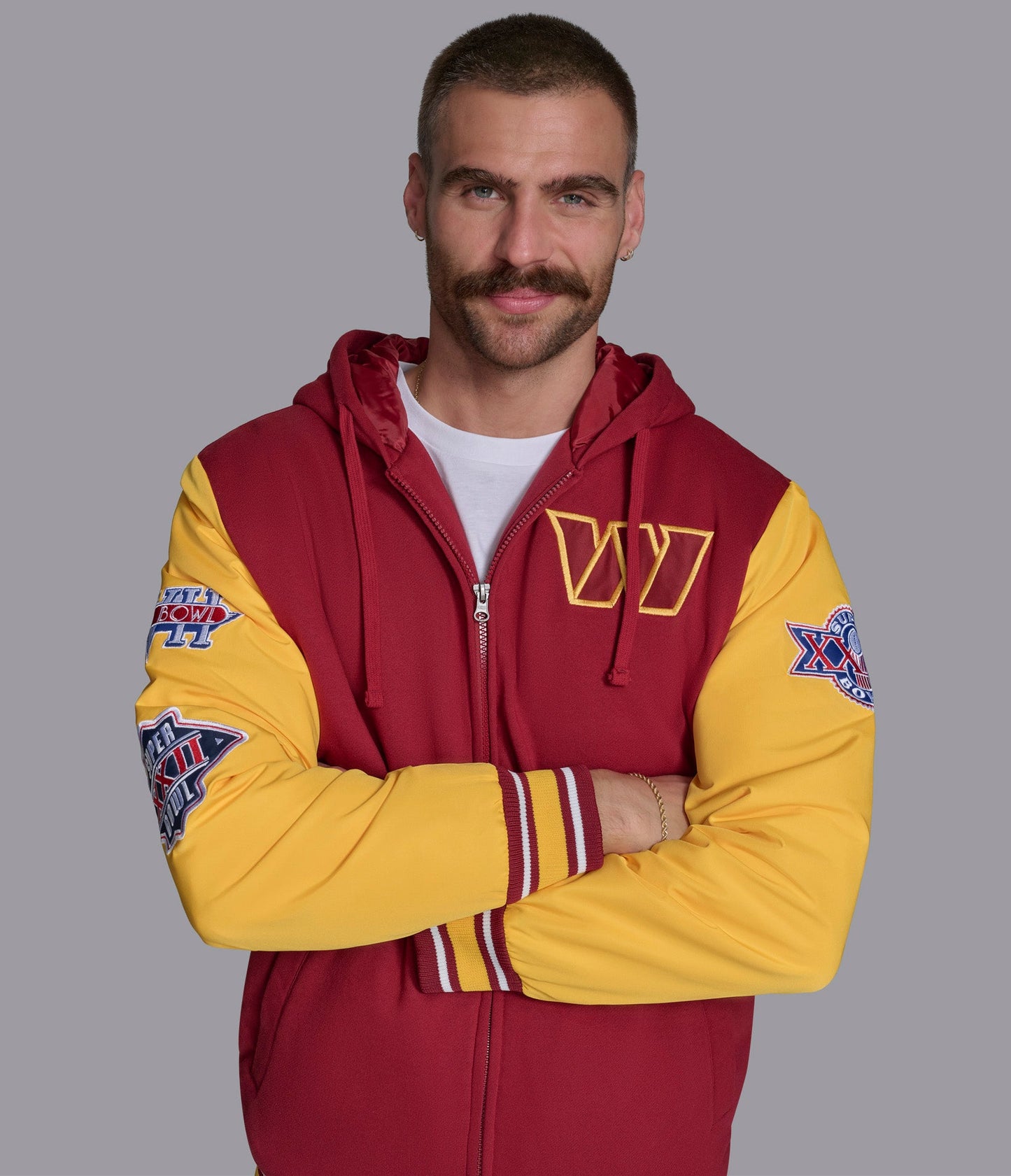 Washington Commanders Player Option Color Blocked Full Zip Hoodie